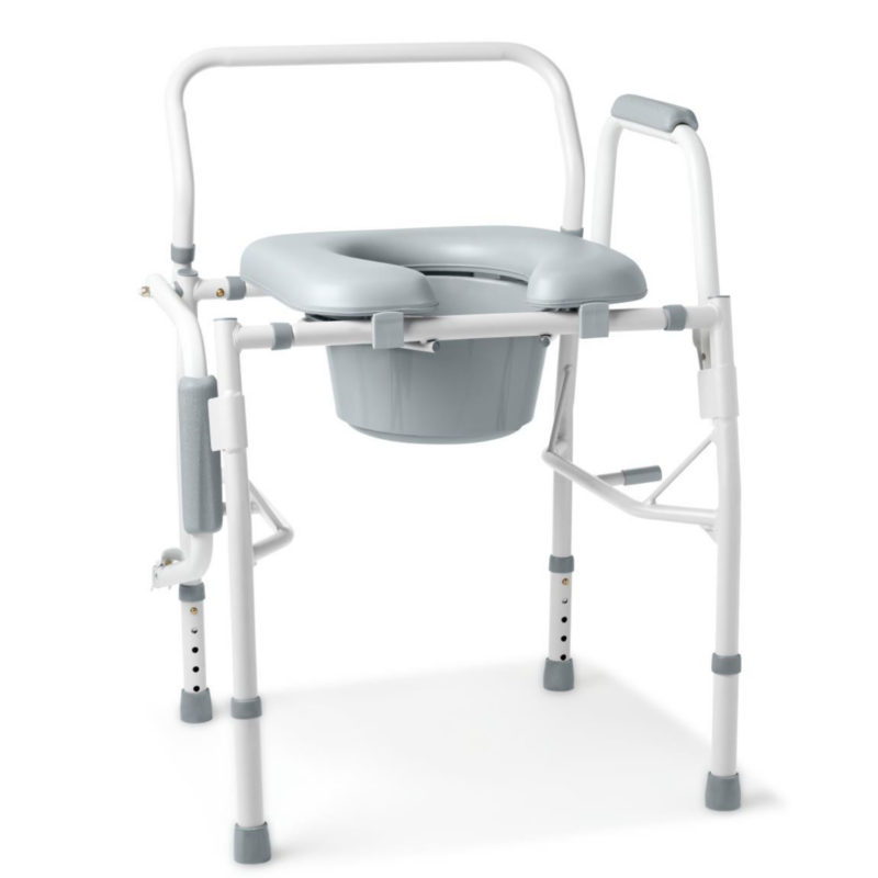 Padded Drop-Arm Commode