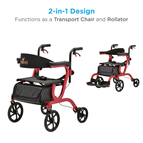Nova Gemini 2-N-1 Rollator Transport Chair