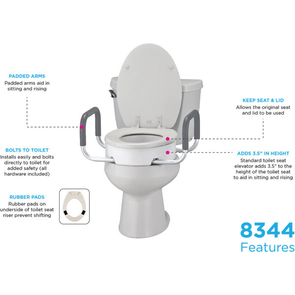 Nova Toilet Seat Riser W/ Arms (Standard)