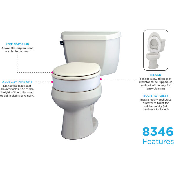 Nova Toilet Seat Riser (Elongated) (Hinged)