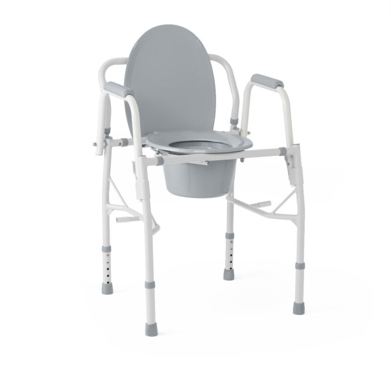 Steel Drop-Arm Commode